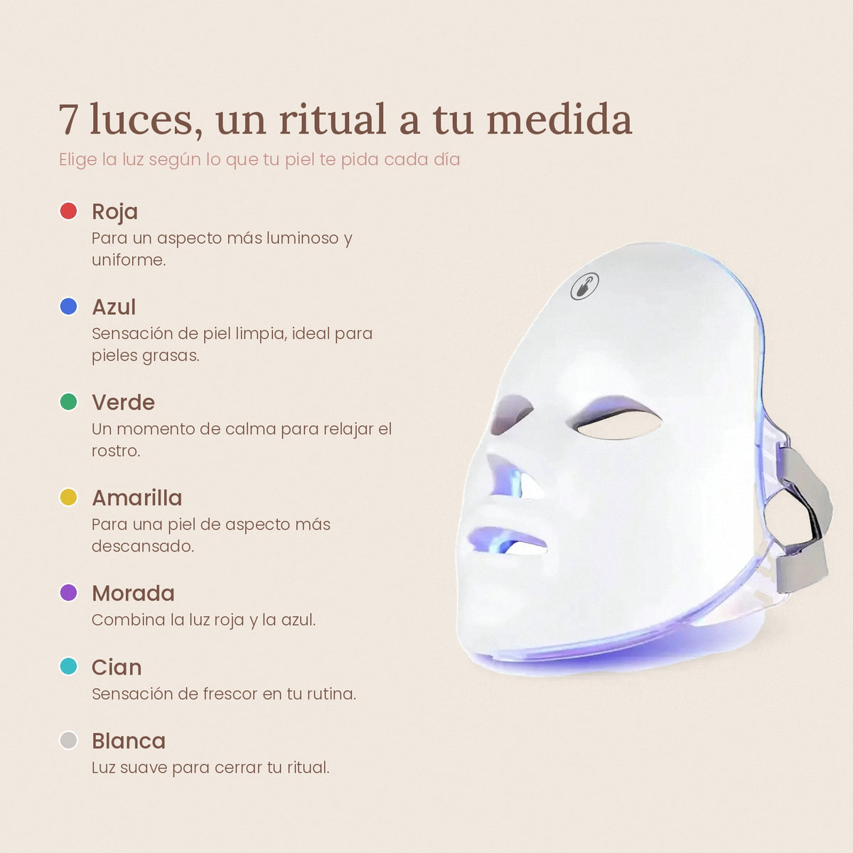 Mascarilla LED Facial 7 Colores MyMusse