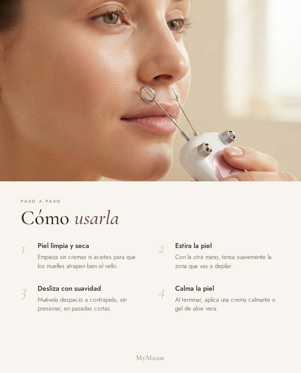 Cómo usar la depiladora facial paso a paso