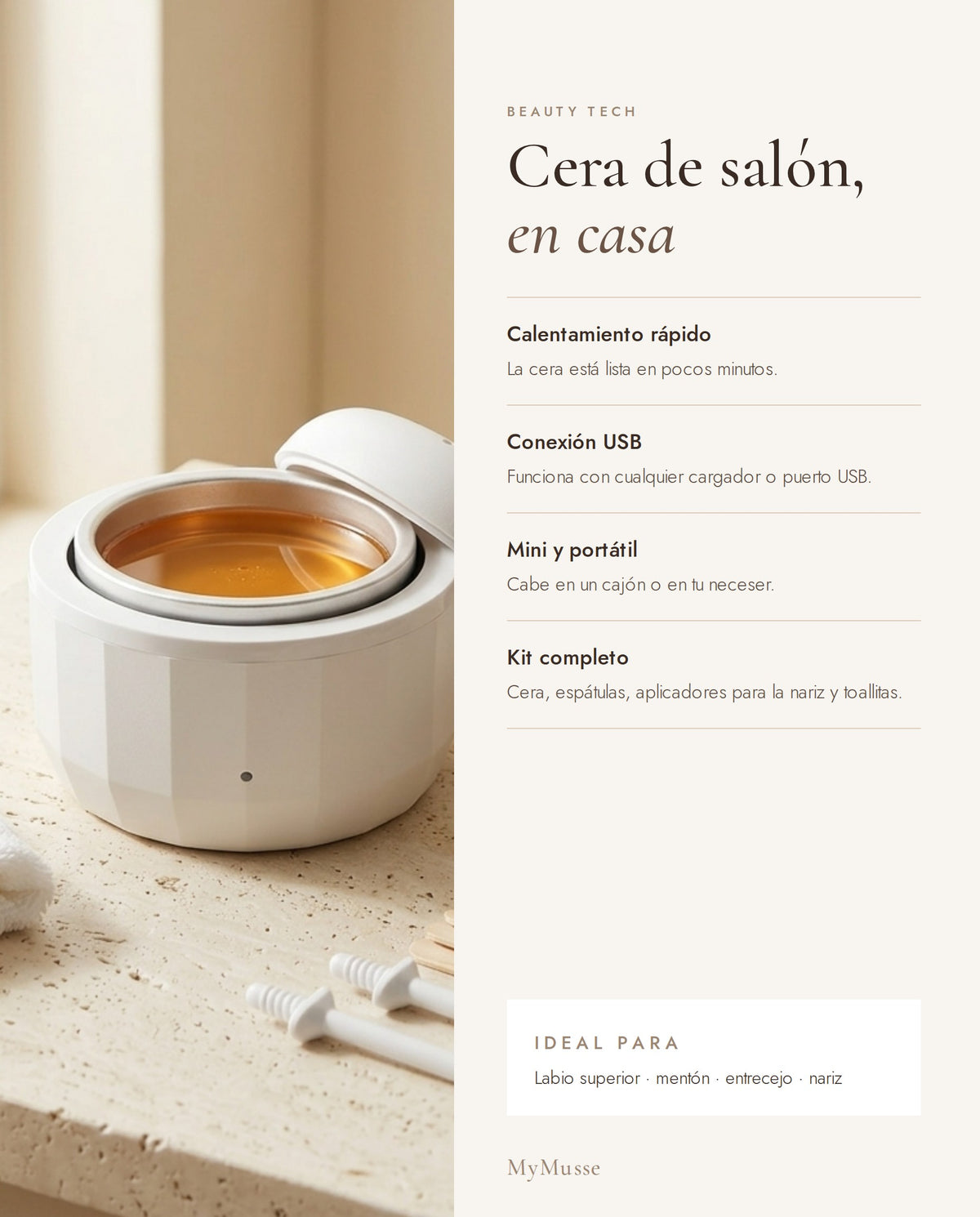 Cera de salón en casa: detalles del kit
