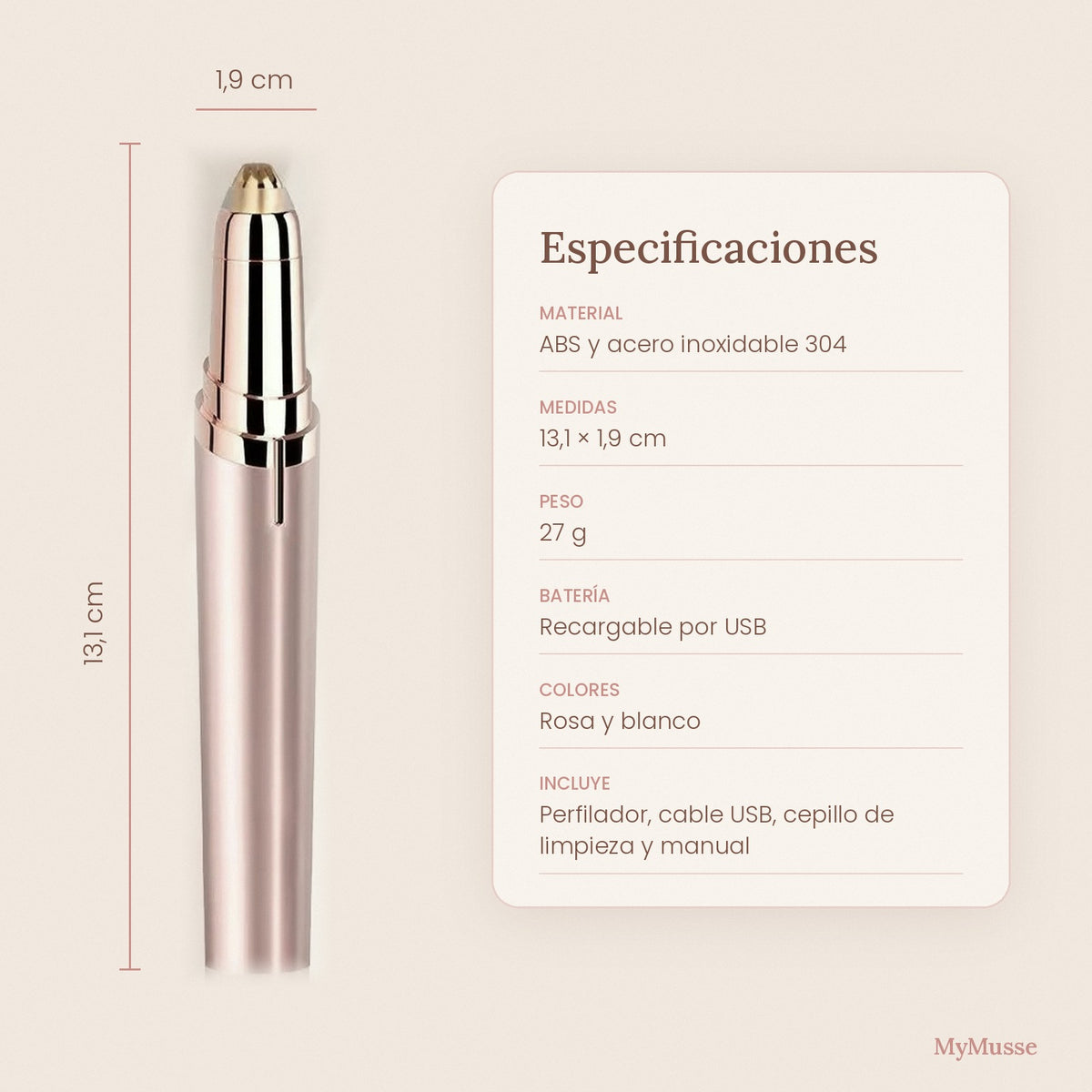 Perfilador de Cejas y Vello Facial MyMusse