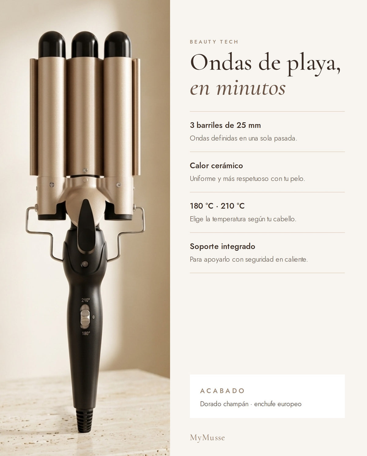 Detalles del ondulador de 3 barriles